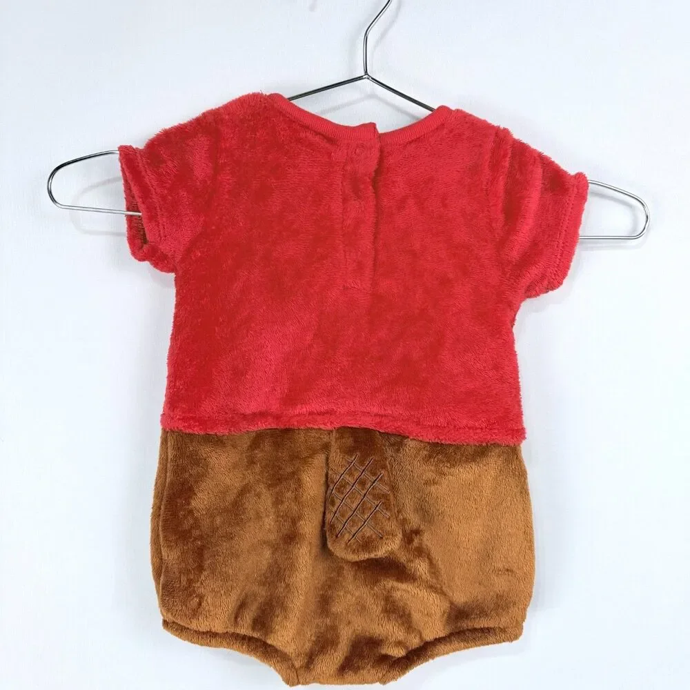 Buc-ee's Beaver One-Piece Bodysuit Red Brown 12M Baby Animal Costume